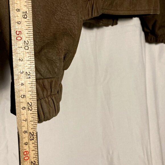 Mens Vintage WILSONS Adventure Bound Bomber Jacket - Brown Leather w/ Liner - Lg - Picture 9 of 12